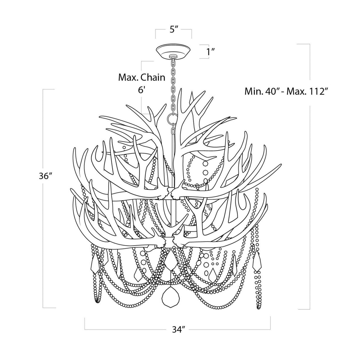 Regina Andrew - 16-1203 - 12 Light Chandelier - Cheyanne - White