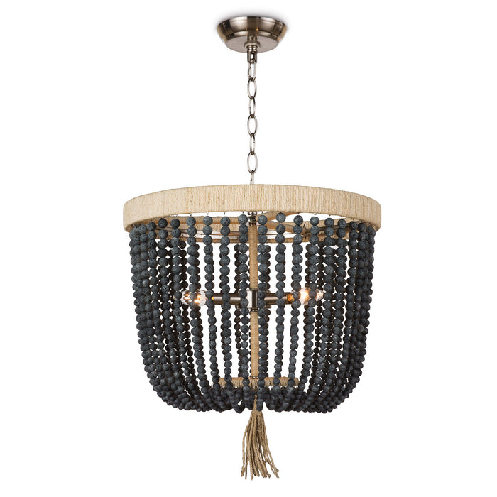 Regina Andrew Three Light Chandelier from the Milos collection in Blue finish