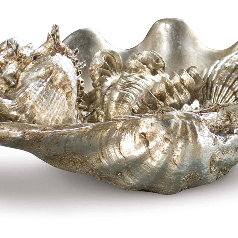 Regina Andrew Objet from the Clam collection in Ambered Silver Leaf finish