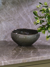 Design Shop Dark-Green Freestone Collection Bowl, 10.5" X 5".