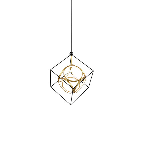 Kuzco Lighting LED Chandelier from the Monza collection in Black/Antique Brass finish
