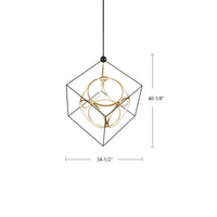 Kuzco Lighting - CH19234-BK/AN - LED Chandelier - Monza - Black/Antique Brass