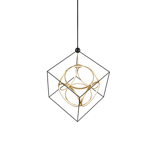 Kuzco Lighting LED Chandelier from the Monza collection in Black/Antique Brass finish