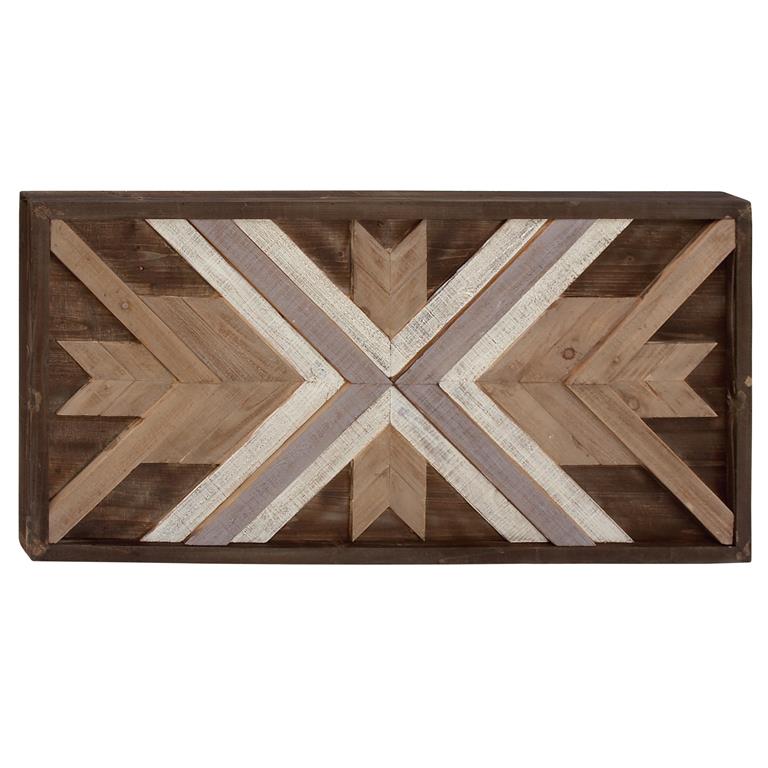 Design Shop  Brown Wood Geometric Handmade Southwestern Wall Decor