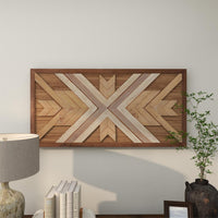 Design Shop  Brown Wood Geometric Handmade Southwestern Wall Decor