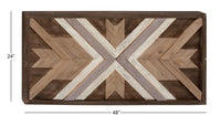 Design Shop  Brown Wood Geometric Handmade Southwestern Wall Decor