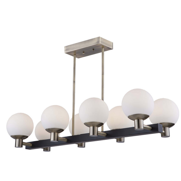 Artcraft LED Island Pendant from the Tilbury collection in Matte Black & Brass finish