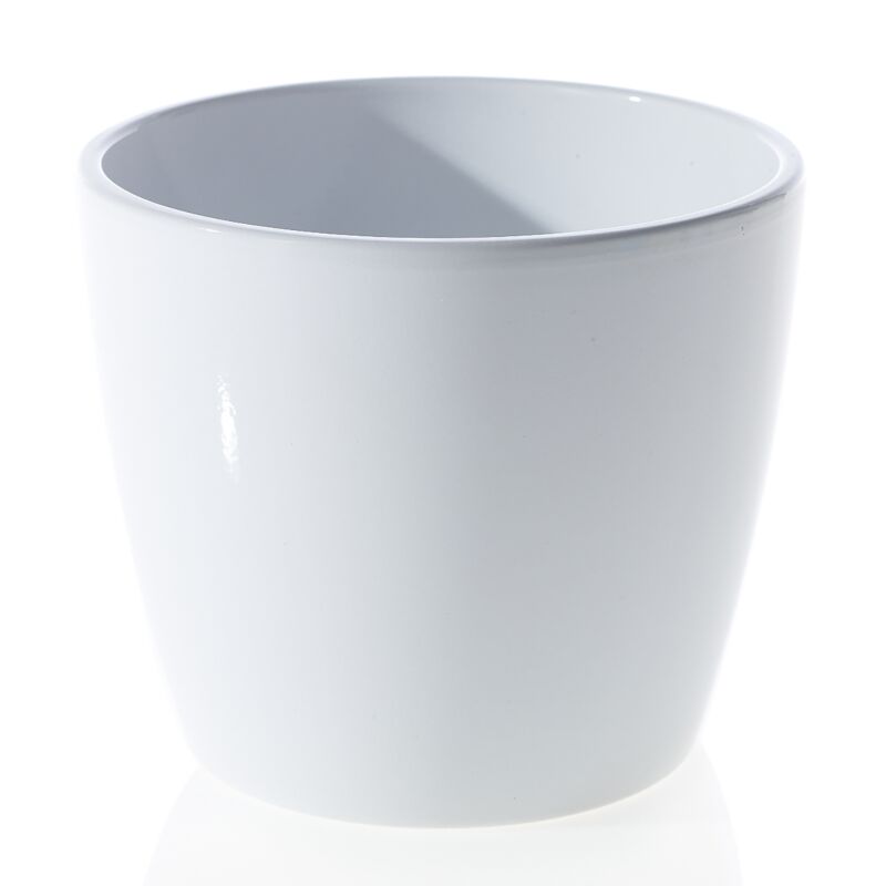 Design Shop White Malibu Pot, 7" X 6".