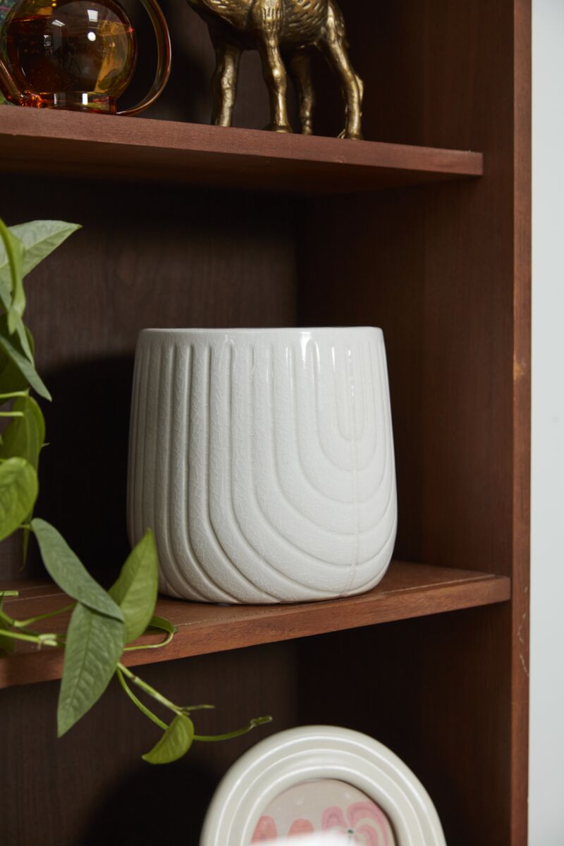 Design Shop White Coronado Pot, 8" X 7.25".
