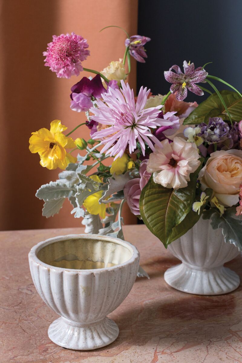 Design Shop White Coronation Compote, 6" X 5", Set of 2.