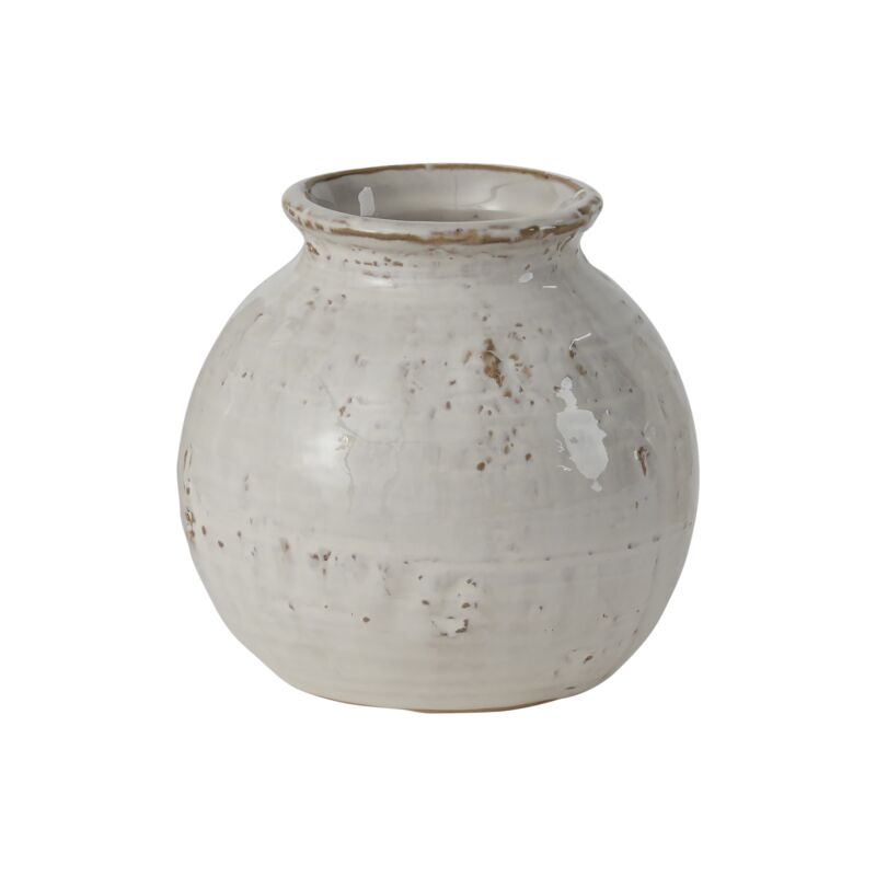 Design Shop White Page Vase, 4.5" X 4.25".