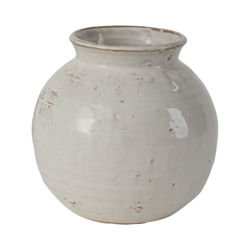 Design Shop White Page Vase, 5.5" X 5.25".