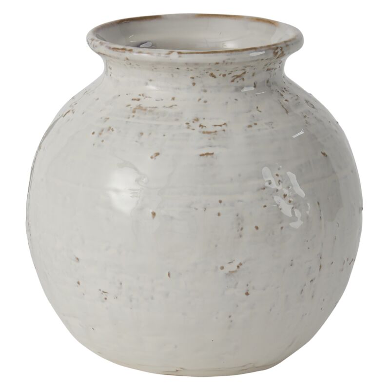 Design Shop White Page Vase, 6.5" X 6.5".