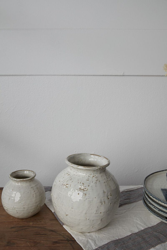 Design Shop White Page Vase, 6.5" X 6.5".