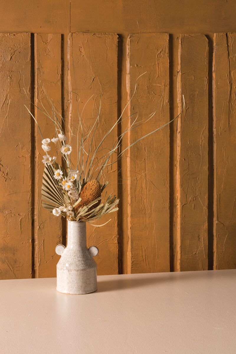 Design Shop White Luka Vase, 5.5" X 9.25".