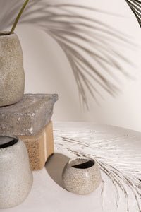 Design Shop Grey Ayer Collection Pot, 4" X 3", Set of 4.