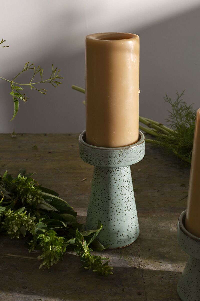 Design Shop Turquoise Dirillo Candlestick, 3.5" X 6.25", Set of 2.