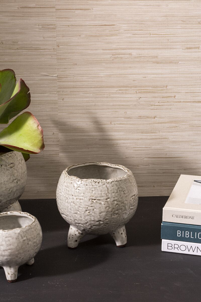 Design Shop Tan Noah Pot, 7" X 6", Set of 2.