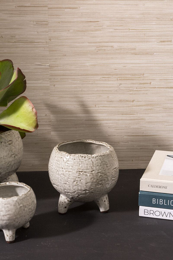 Design Shop Tan Noah Pot, 7" X 6", Set of 2.