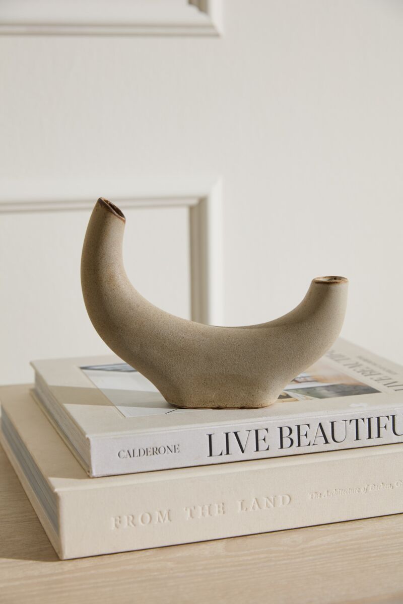 Design Shop Tan Cambered Budvase, 7.25" X 6", Set of 4.