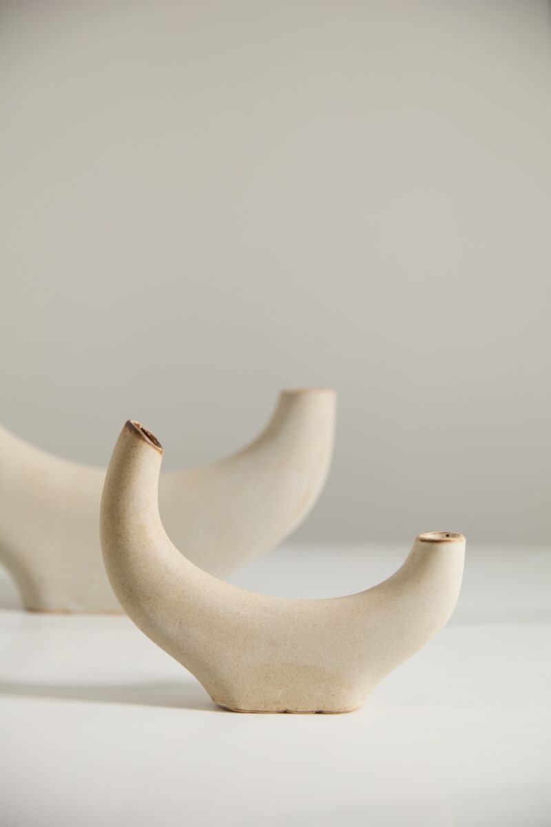 Design Shop Tan Cambered Budvase, 7.25" X 6", Set of 4.