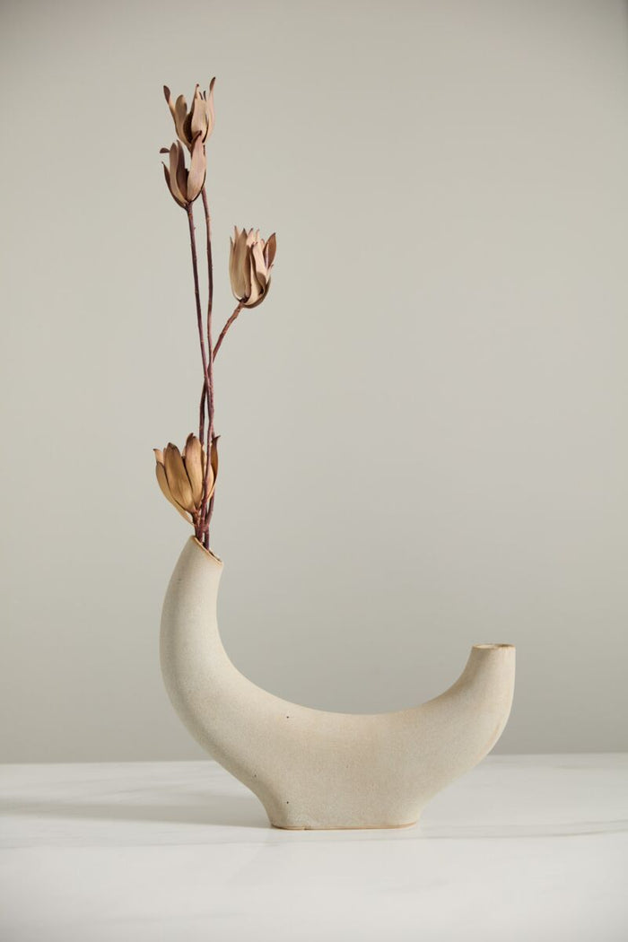 Design Shop Tan Cambered Budvase, 12" X 10", Set of 2.