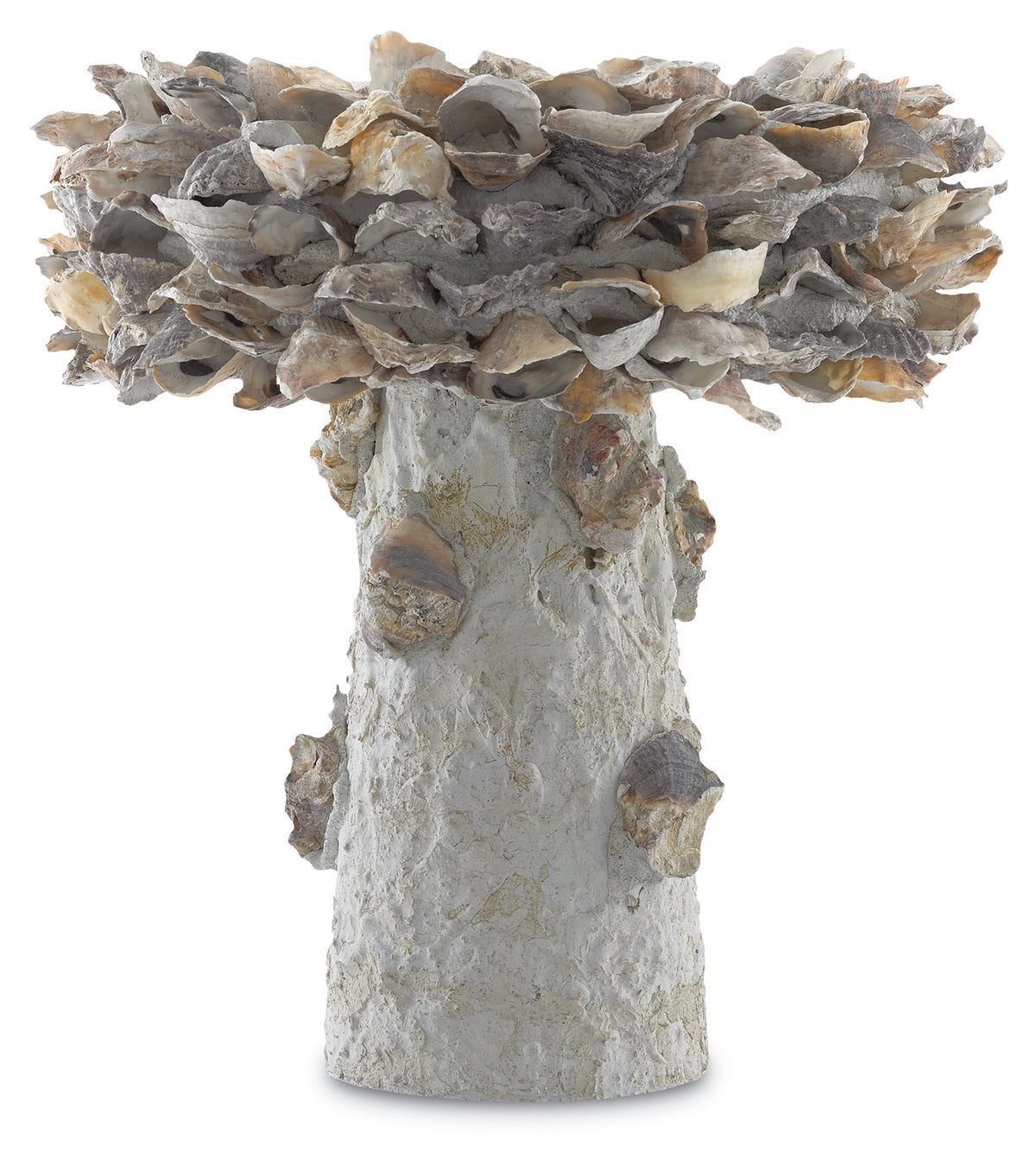 Currey and Company - 1200-0052 - Bird Bath - Oyster Shell - Portland/Natural