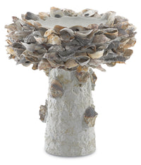 Currey and Company - 1200-0052 - Bird Bath - Oyster Shell - Portland/Natural