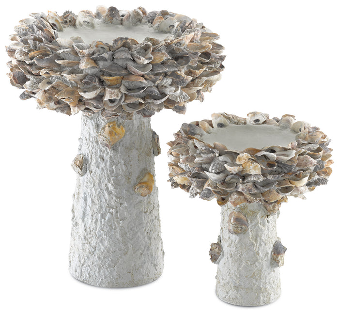 Currey and Company - 1200-0053 - Bird Bath - Oyster Shell Collection - Portland / Natural