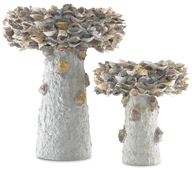 Currey and Company - 1200-0053 - Bird Bath - Oyster Shell Collection - Portland / Natural