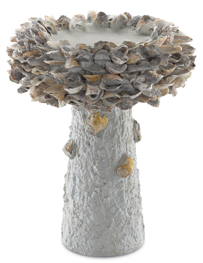 Currey and Company Shell Bird Bath from the Oyster collection in Portland/Natural finish