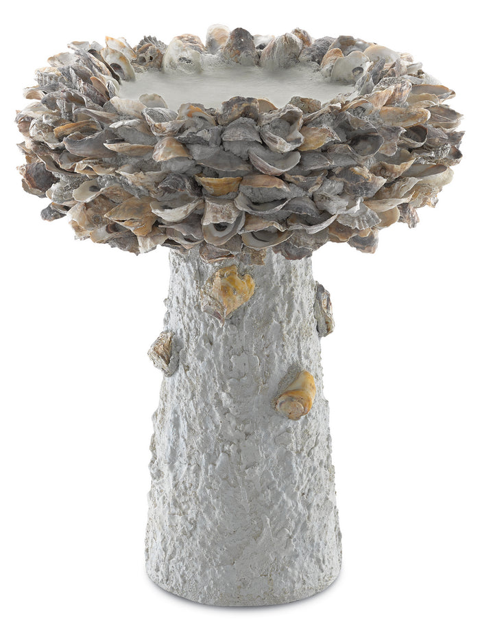 Currey and Company - 1200-0053 - Bird Bath - Oyster Shell Collection - Portland / Natural