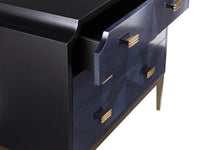 Currey and Company - 3000-0124 - Chest - Kallista Collection - Dark Sapphire/Caviar Black/Antique Brass