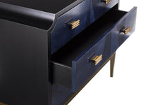 Currey and Company - 3000-0124 - Chest - Kallista Collection - Dark Sapphire/Caviar Black/Antique Brass
