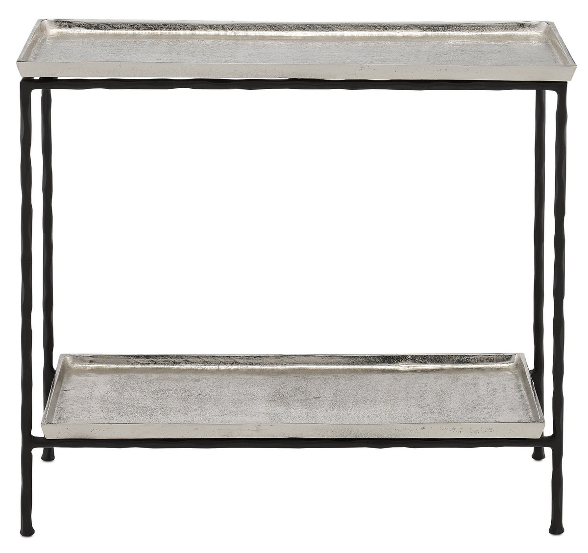 Currey and Company - 4000-0061 - Side Table - Boyles Collection - Antique Silver/Black