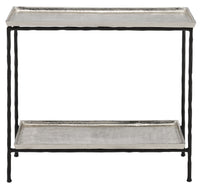 Currey and Company - 4000-0061 - Side Table - Boyles - Antique Silver/Black