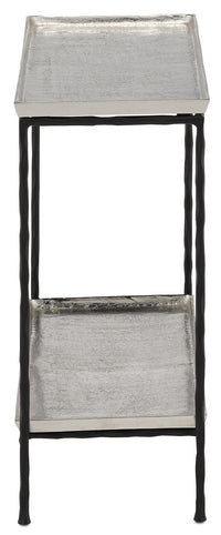 Currey and Company - 4000-0061 - Side Table - Boyles Collection - Antique Silver/Black