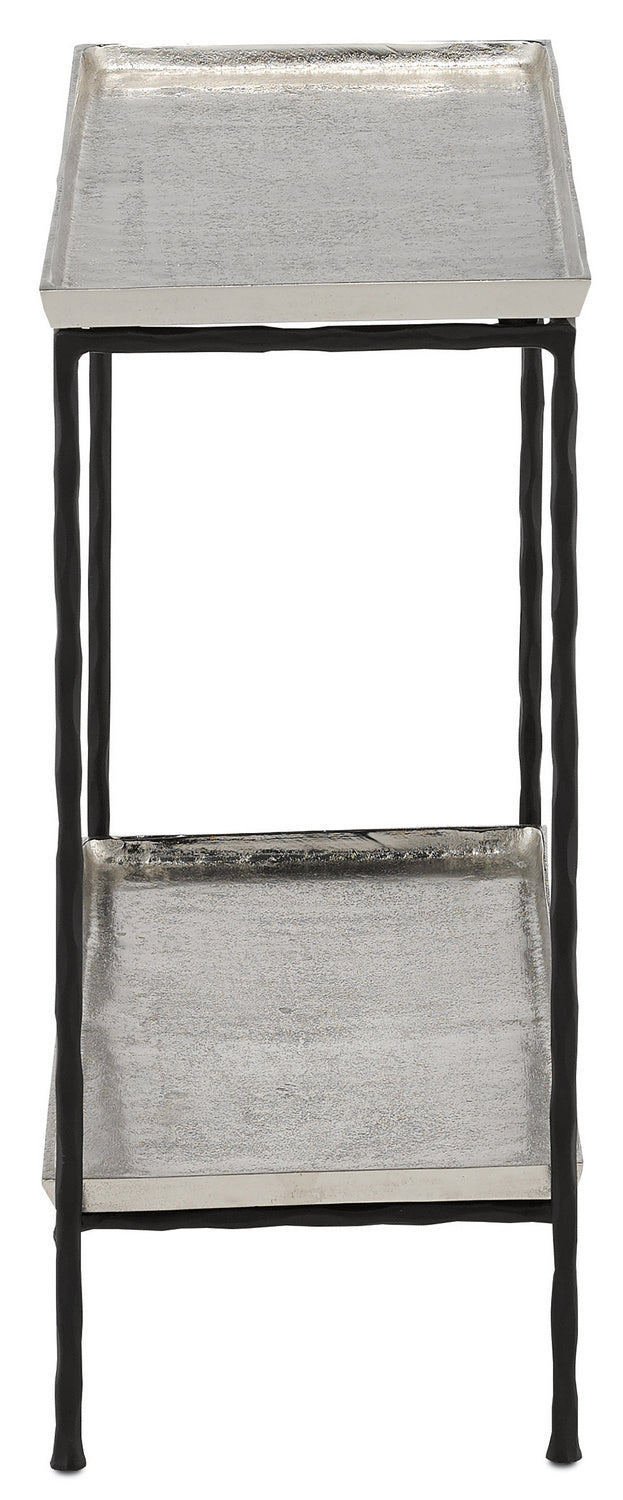 Currey and Company - 4000-0061 - Side Table - Boyles Collection - Antique Silver/Black