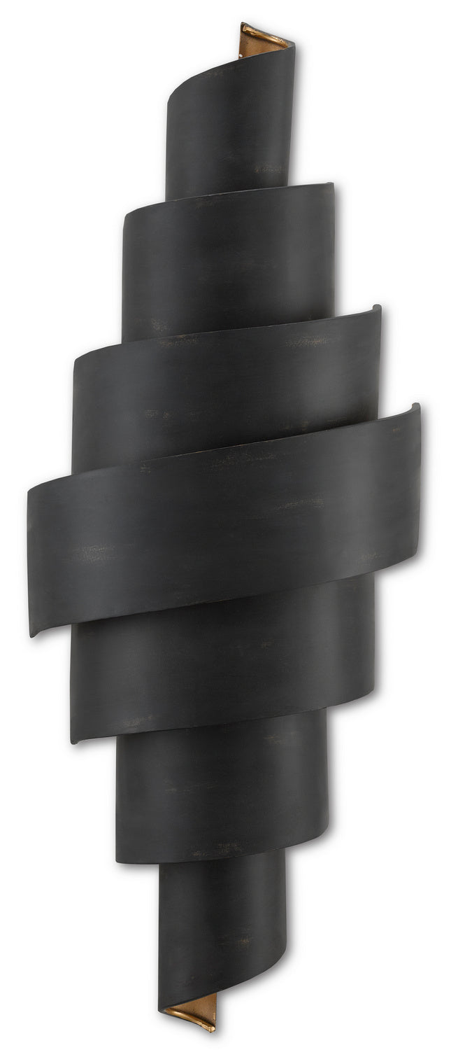 Currey and Company - 5000-0112 - Two Light Wall Sconce - Chiffonade Collection - French Black/Painted Gold