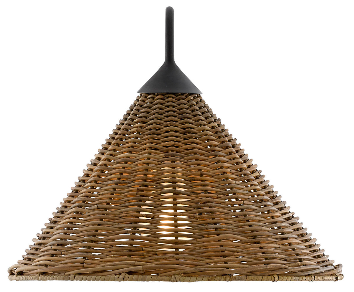 Currey and Company - 5000-0139 - One Light Wall Sconce - Basket - Natural/Blacksmith