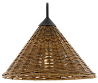 Currey and Company - 5000-0139 - One Light Wall Sconce - Basket - Natural/Blacksmith