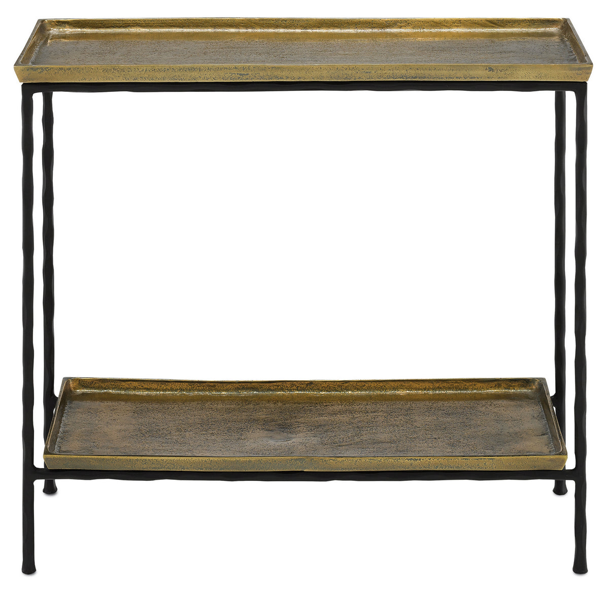 Currey and Company - 4000-0060 - Side Table - Boyles Collection - Antique Brass/Black
