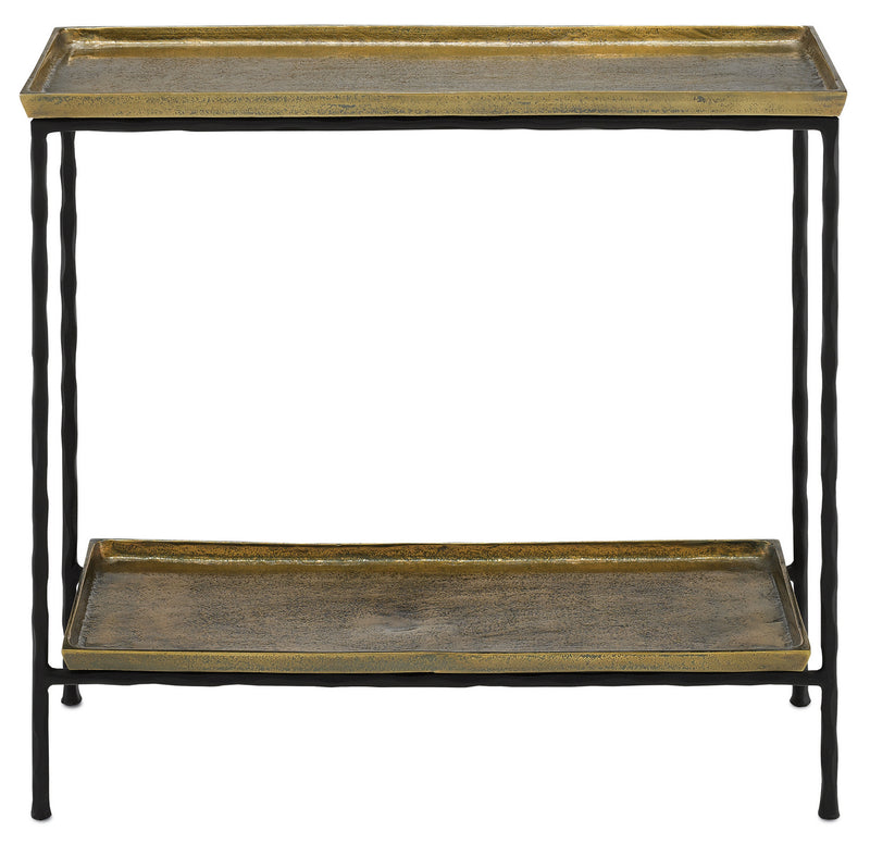Currey and Company - 4000-0060 - Side Table - Boyles Collection - Antique Brass/Black