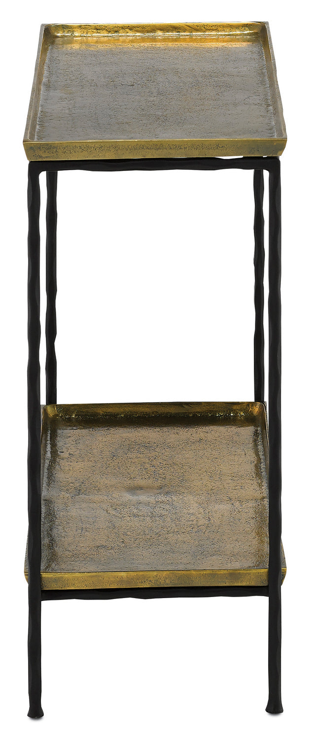 Currey and Company - 4000-0060 - Side Table - Boyles Collection - Antique Brass/Black