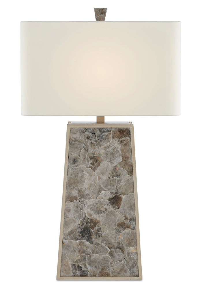 Currey and Company One Light Table Lamp from the Calloway collection in Light Mica/Silver Leaf finish