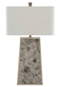 Currey and Company - 6000-0429 - One Light Table Lamp - Calloway Table Lamp - Light Mica/Silver Leaf