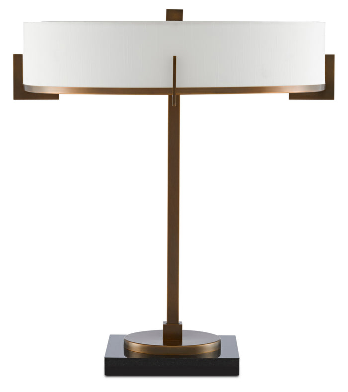 Currey and Company - 6000-0438 - Three Light Table Lamp - Jacobi Brass Table Lamp - Antique Brass/Black
