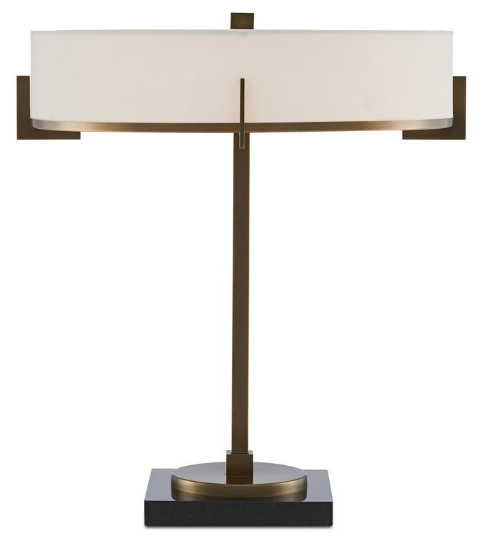 Currey and Company - 6000-0438 - Three Light Table Lamp - Jacobi Brass Table Lamp - Antique Brass/Black