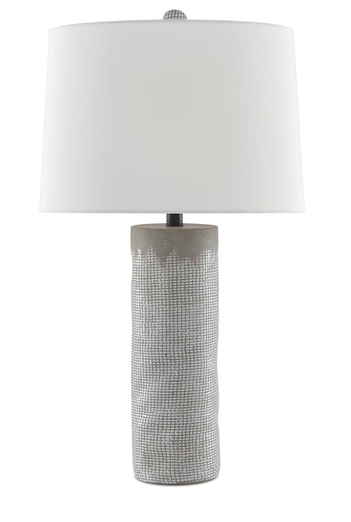 Currey and Company One Light Table Lamp from the Perla collection in Concrete/White finish