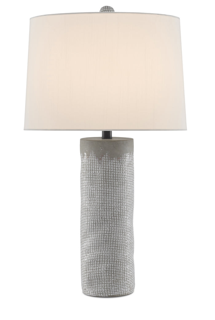 Currey and Company One Light Table Lamp from the Perla collection in Concrete/White finish